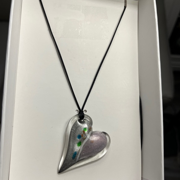 NWB - Zara Women’s Cosmic Glass Collection Heart Shaped Necklace - Picture 7 of 10